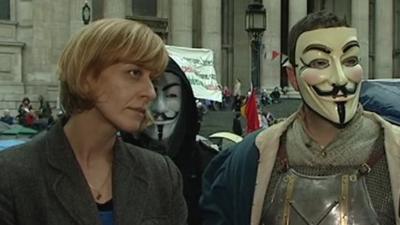 Protesters outside St Paul's