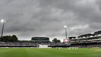 Storm clouds above Lords Cricket Ground in August 2010