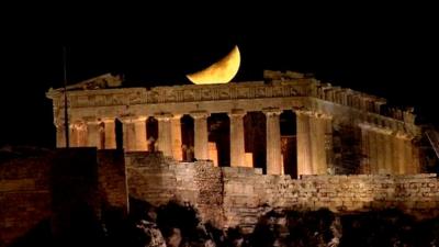 Moon over Athens