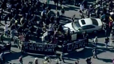 Protesters in Oakland, California