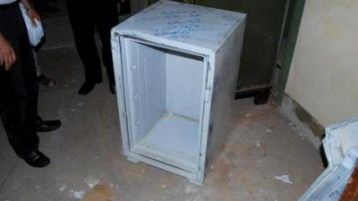 The empty safe raided by thieves in Benghazi