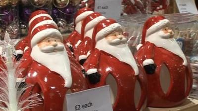 Ceramic Santa Claus figurines