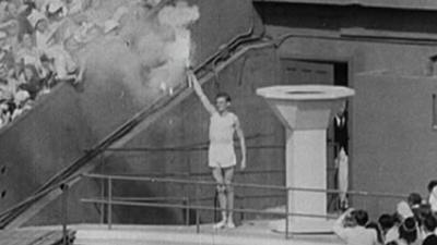 Pathe picture showing Olympic torch in London in 1948