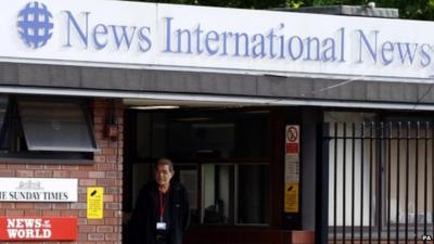 Entrance to News International Newspapers Ltd in Wapping