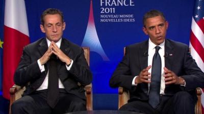 Nicolas Sarkozy and Barack Obama