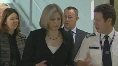 Home Secretary Theresa May at UK Customs