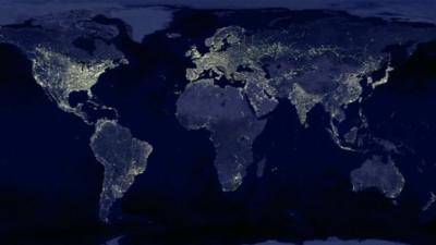 Earth from above at night