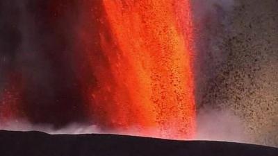 Nyamulagira volcano erupting