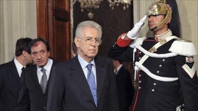 Newly appointed Italian Prime Minister Mario Monti