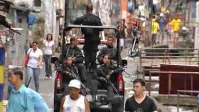 Heavily armed police are now patrolling Rocinha's streets