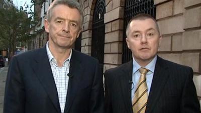 Michael O'Leary of Ryan Air (left) and Willie Walsh of the International Airlines Group