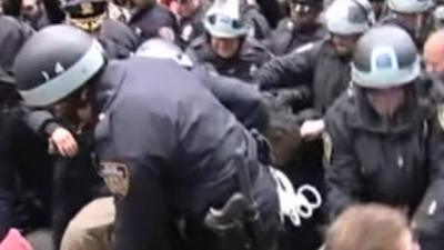 Scuffles between NYPD and protesters