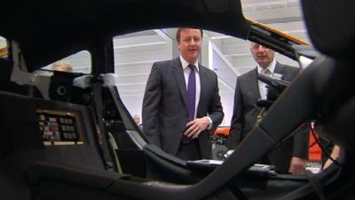 David Cameron at new McLaren factory in Woking