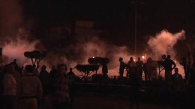 Tear gas in Tahrir Square