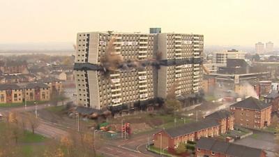 The 17-storey Glencairn Tower block in Motherwell