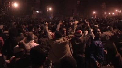 Protesters in Tahrir square