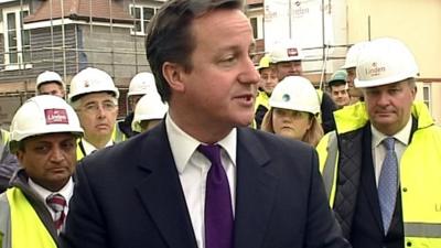 David Cameron and housing workers in Guildford