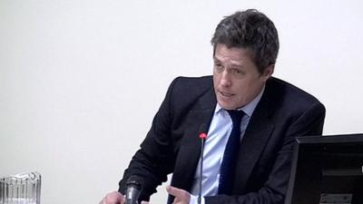 Actor Hugh Grant gives evidence at the Leveson Inquiry