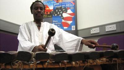 Mosi Conde playing for Focus on Africa, BBC World Service