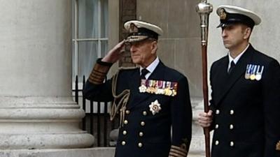 Duke of Edinburgh salutes