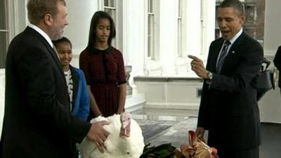 President Obama pardons a turkey