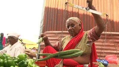 Woman in Indian market