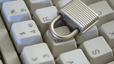 Keyboard and padlock