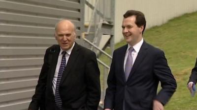 Vince Cable MP and Chancellor George Osborne