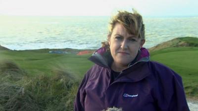 BBC Reporter Colette Hume at Porthdinllaen