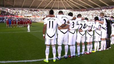 Swansea and Aston Villa observe a tribute to Gary Speed