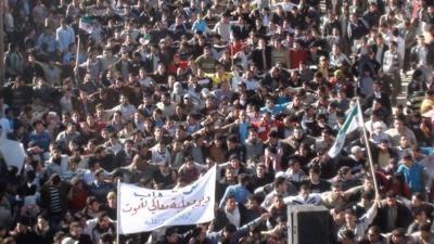 Demonstrators in Syria