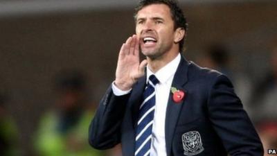 Wales manager Gary Speed shouts out instructions during the 4-1 friendly win over Norway
