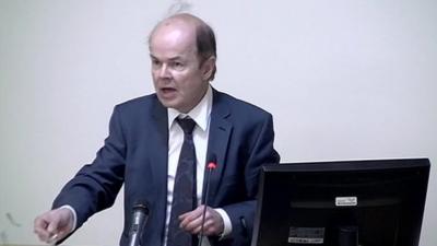 Christopher Jefferies gives evidence at the Leveson Inquiry into media ethics.