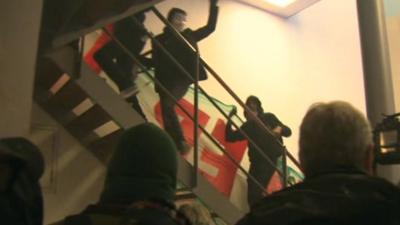 Inside Panton House - image from protester footage