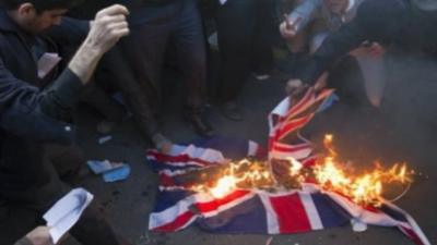 British flag burned