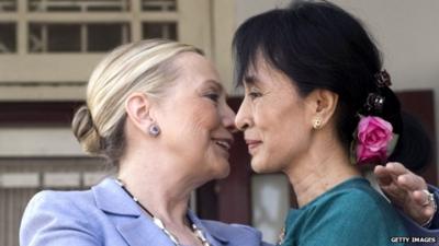 Hillary Clinton and Ann Sang Suu Kyi