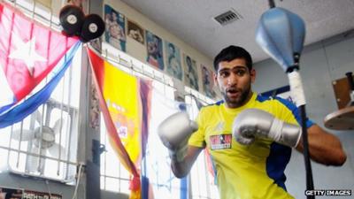 Amir Khan in training