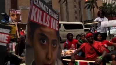 Climate change campaigners in Durban, South Africa