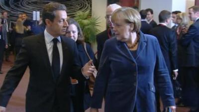 French President Nicolas Sarkozy and German Chancellor Angela Merkel