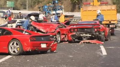 Car pile-up on Japan motorway