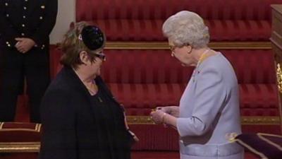 Jenni Murray and Queen Elizabeth II