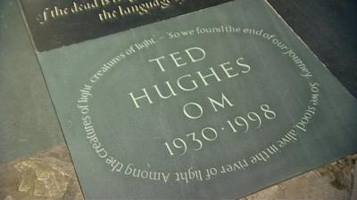 Ted Hughes' memorial stone