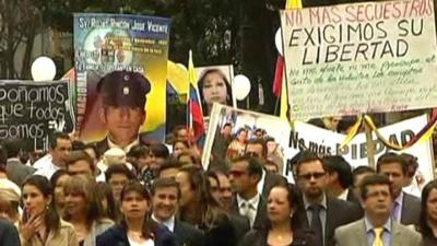 Rally against Farc in Colombia