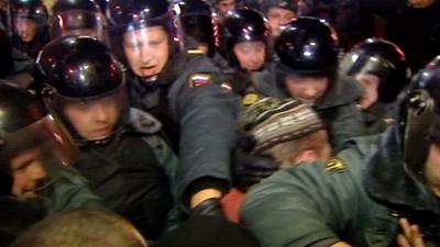 Riot police in Moscow