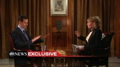 ABC's Barbara Walters interviewing Syrian President Bashar al-Assad