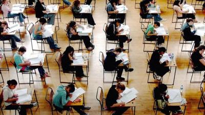 Students sitting exams