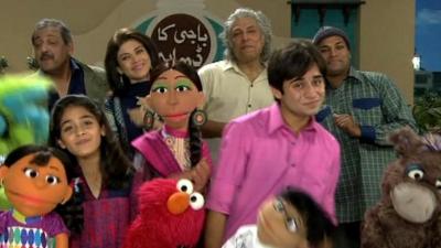 The cast of Sesame Street in Pakistan