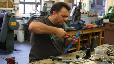 Andy Wheeldon making a clarinet