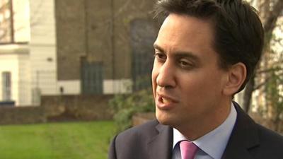 Labour leader Ed Miliband says David Cameron is more interested in the splits in his party