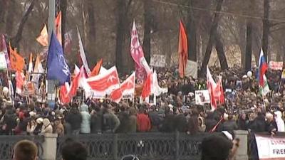 Protesters in Moscow